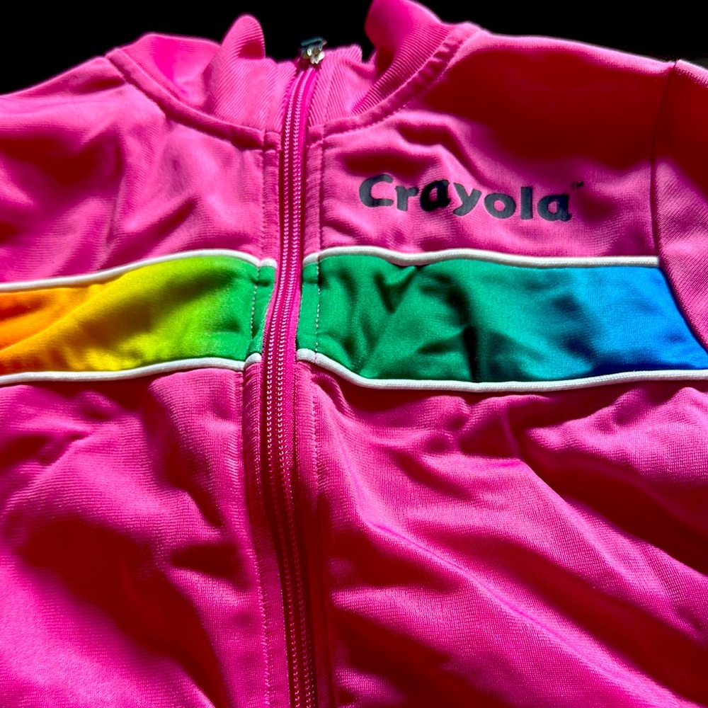 Crayola Pink Jacket with Multicolor Stripe